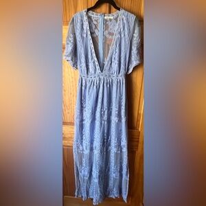 The Clothing Company Light Blue Lace Dress